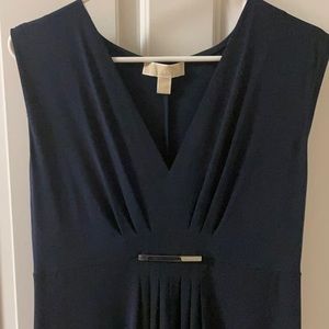 Michael Kors navy blue long dress with cap sleeves